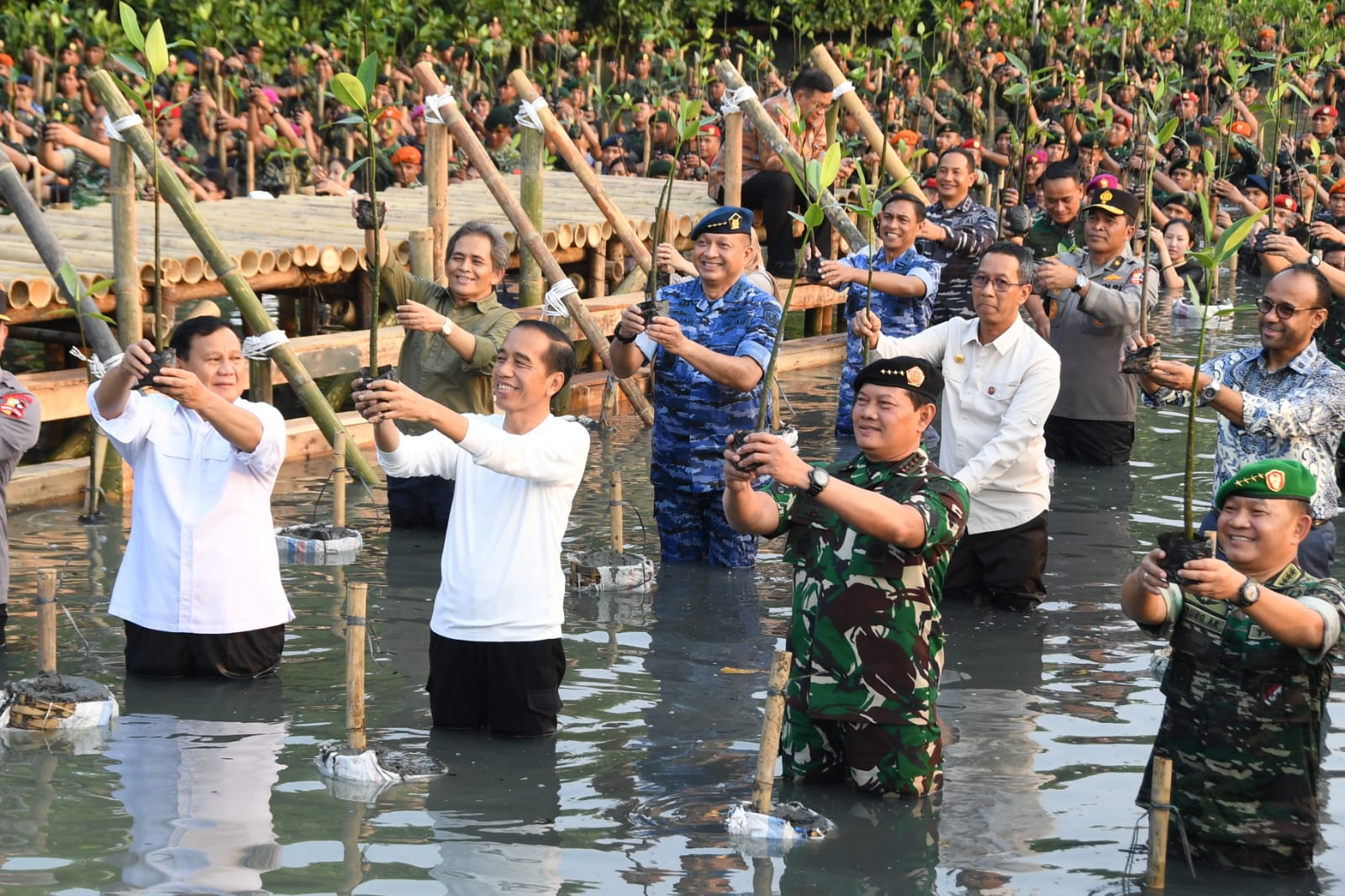 Presiden RI Pimpin Penanaman 1.100.000 Bibit Mangrove Nasional Secara Serentak Oleh TNI – Polri